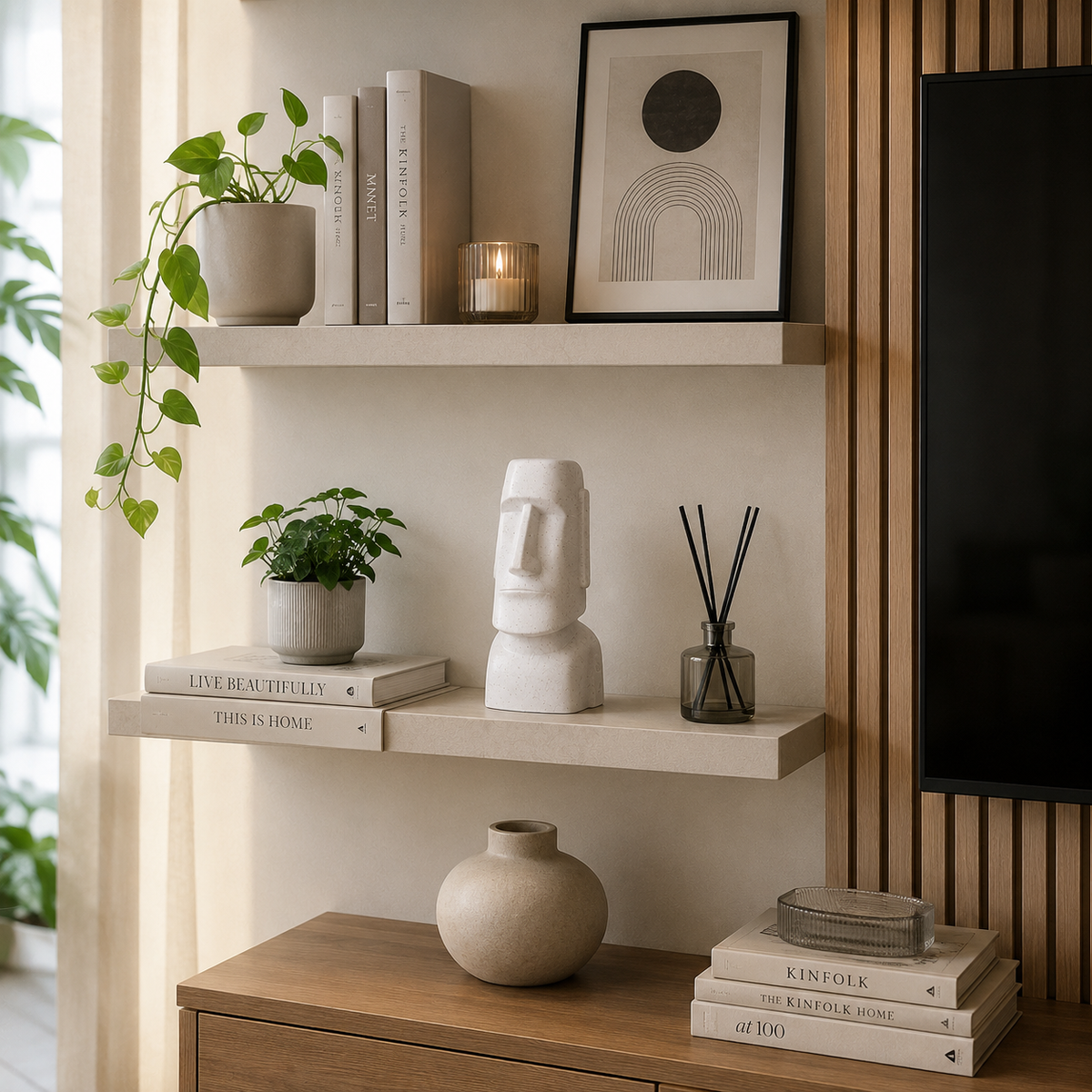 Stone Face Pen Holder | Moai Desk Organizer | Marble White